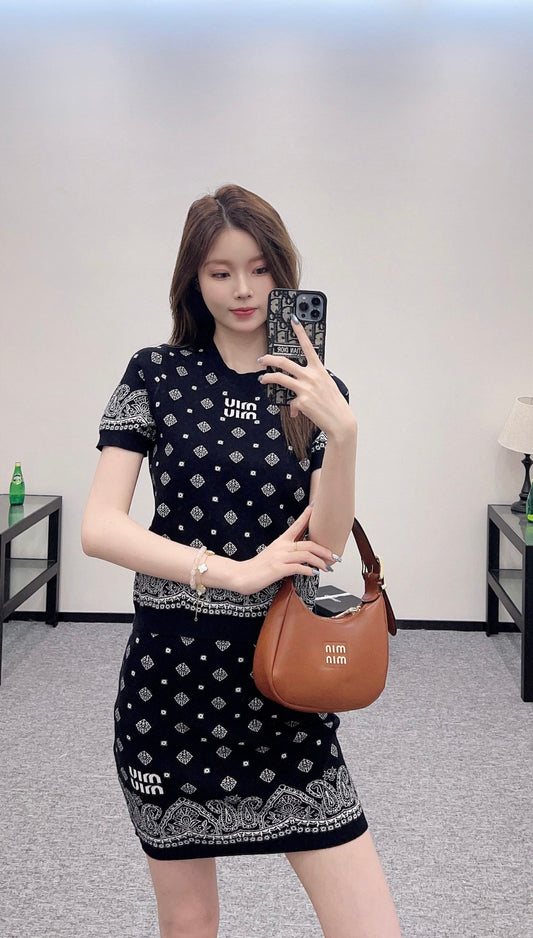 M  2025 new product Short-sleeved skirt suit