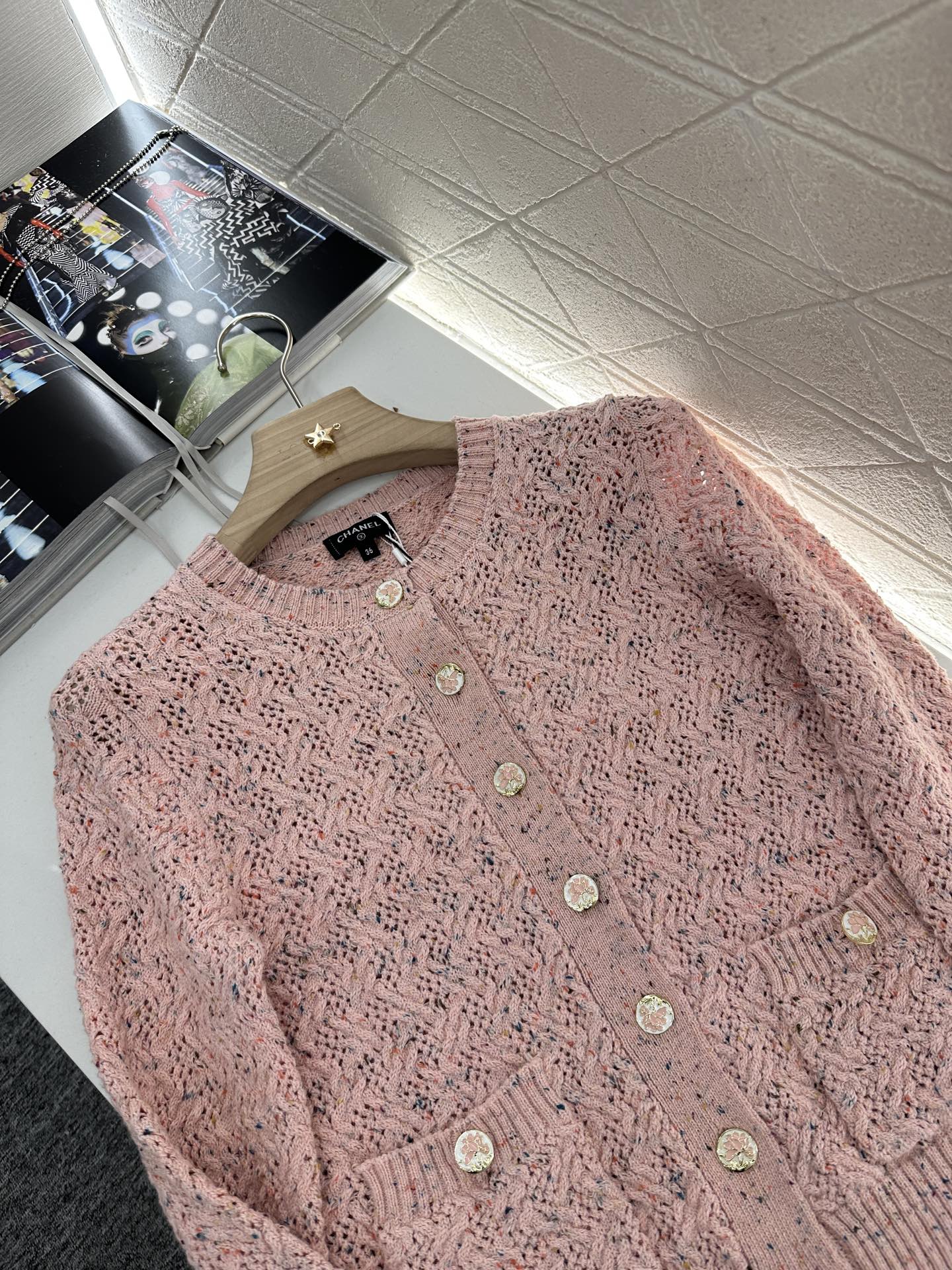 C 2025 new product Openwork knitted cardigan