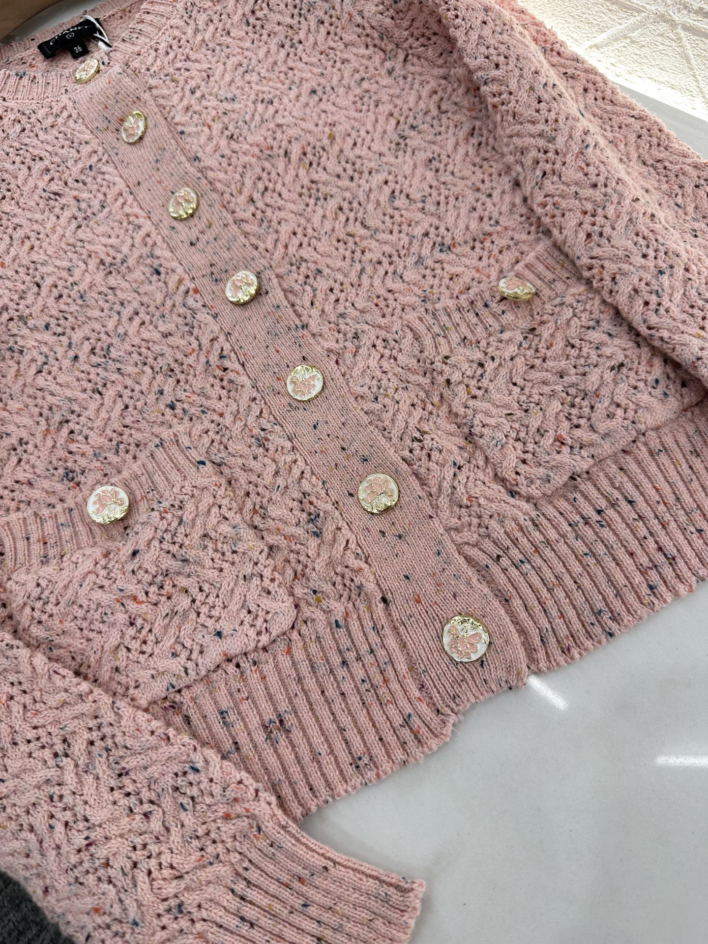 C 2025 new product Openwork knitted cardigan