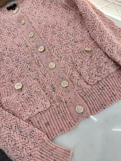 C 2025 new product Openwork knitted cardigan