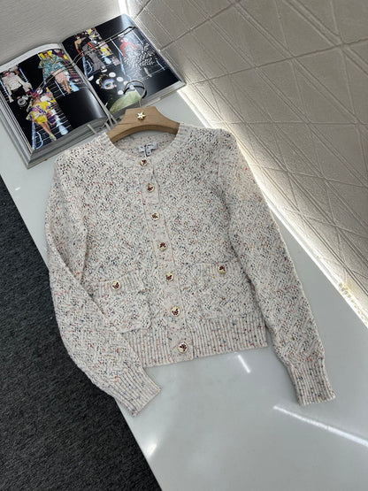 C 2025 new product Openwork knitted cardigan