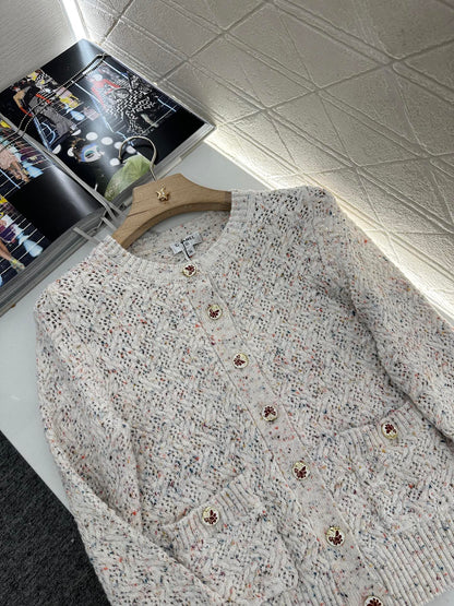 C 2025 new product Openwork knitted cardigan
