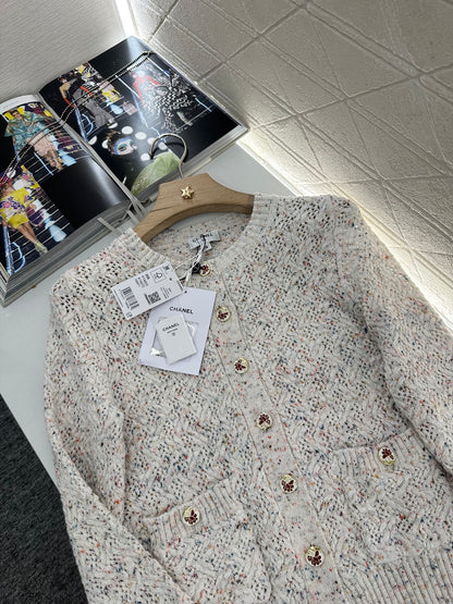 C 2025 new product Openwork knitted cardigan
