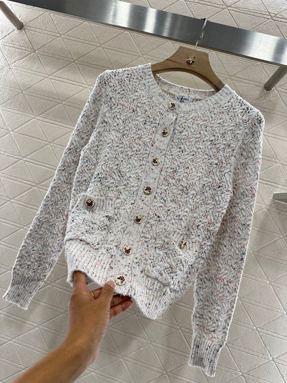 C 2025 new product Openwork knitted cardigan