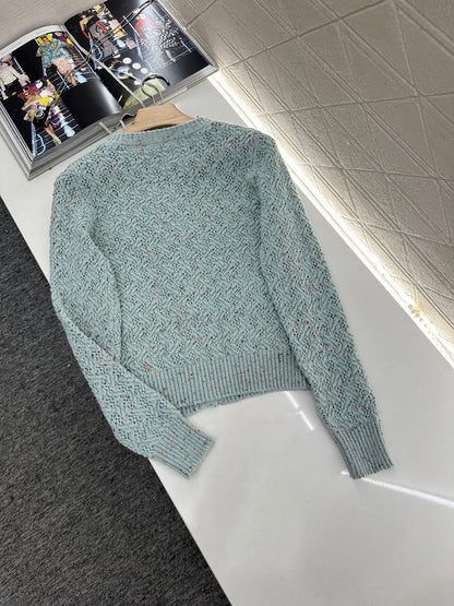C 2025 new product Openwork knitted cardigan