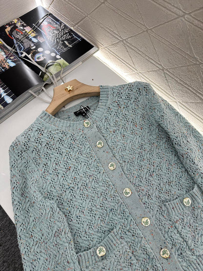 C 2025 new product Openwork knitted cardigan