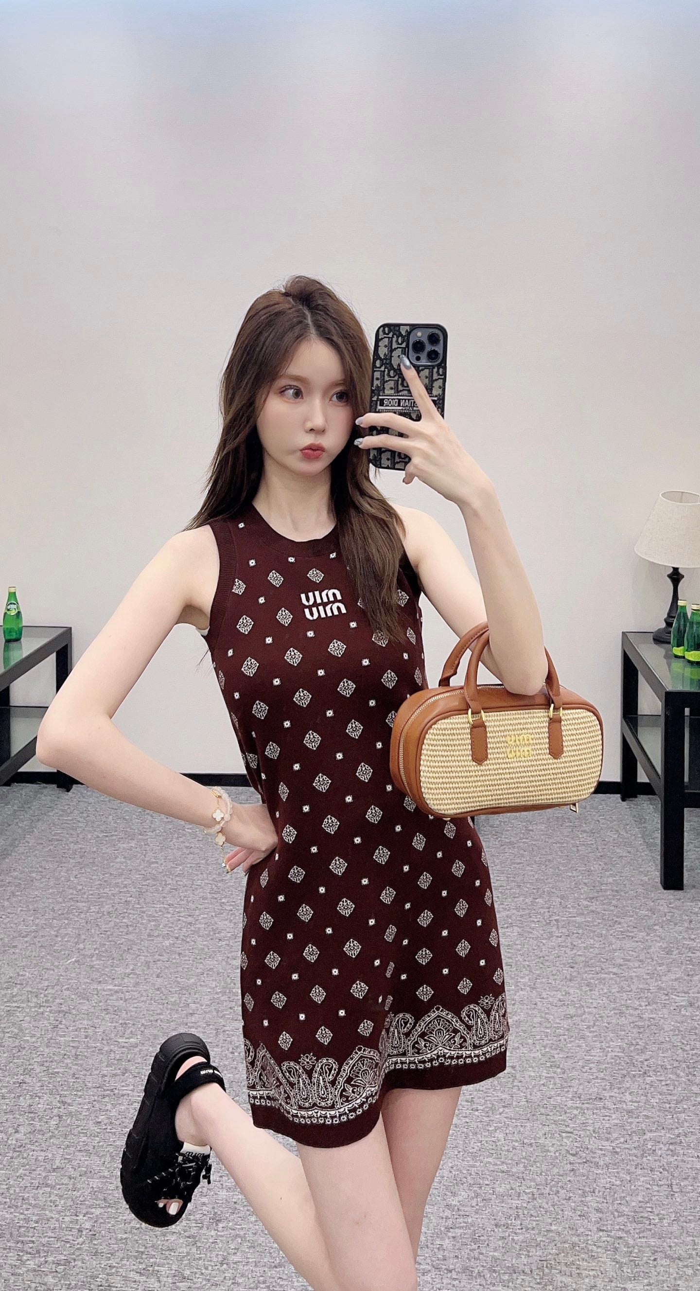 M 2025 new product Knitted vest dress