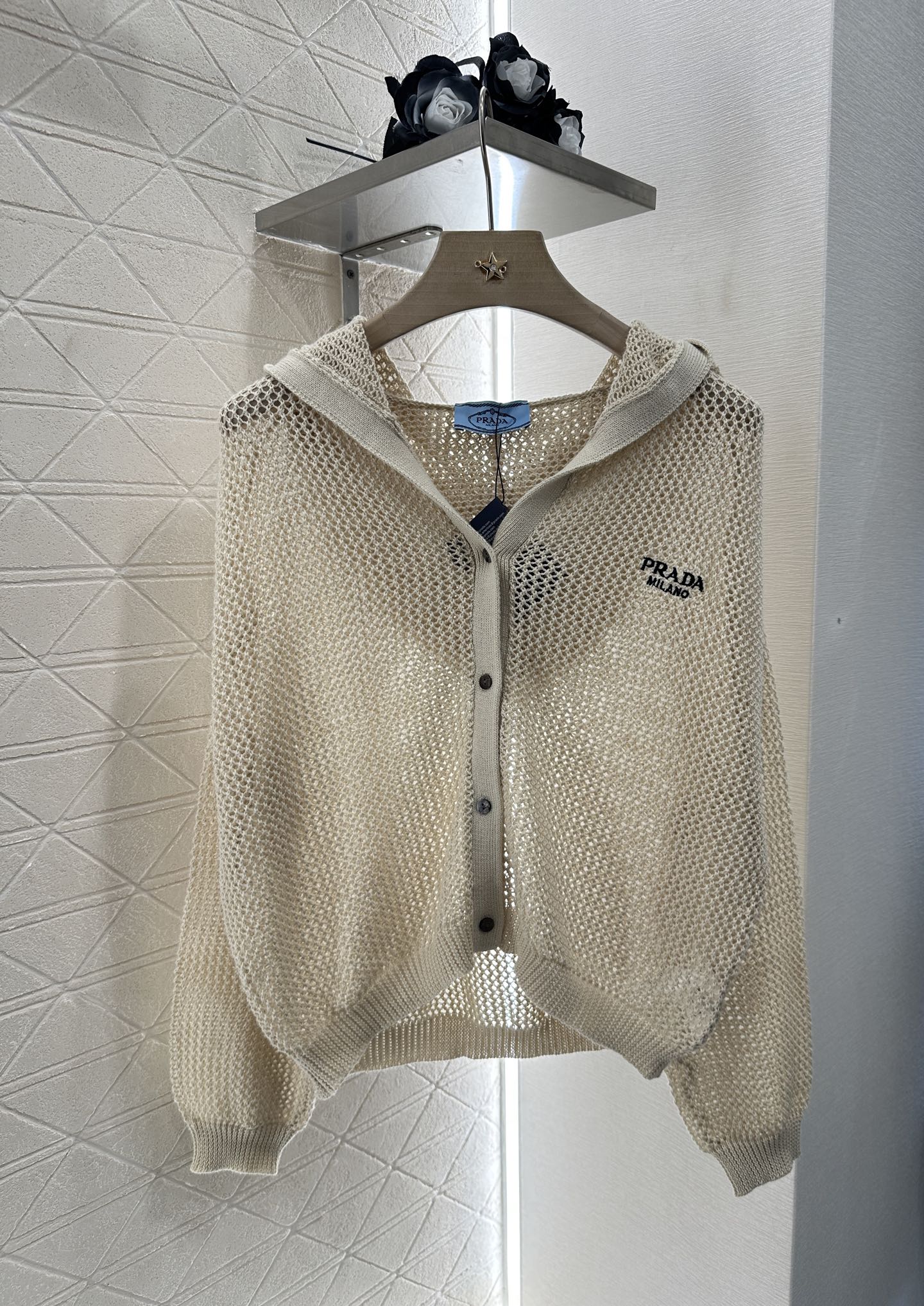 P 2025 new product Hooded knitted cardigan