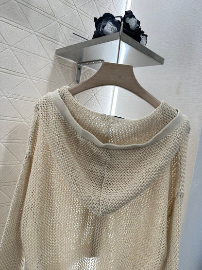 P 2025 new product Hooded knitted cardigan