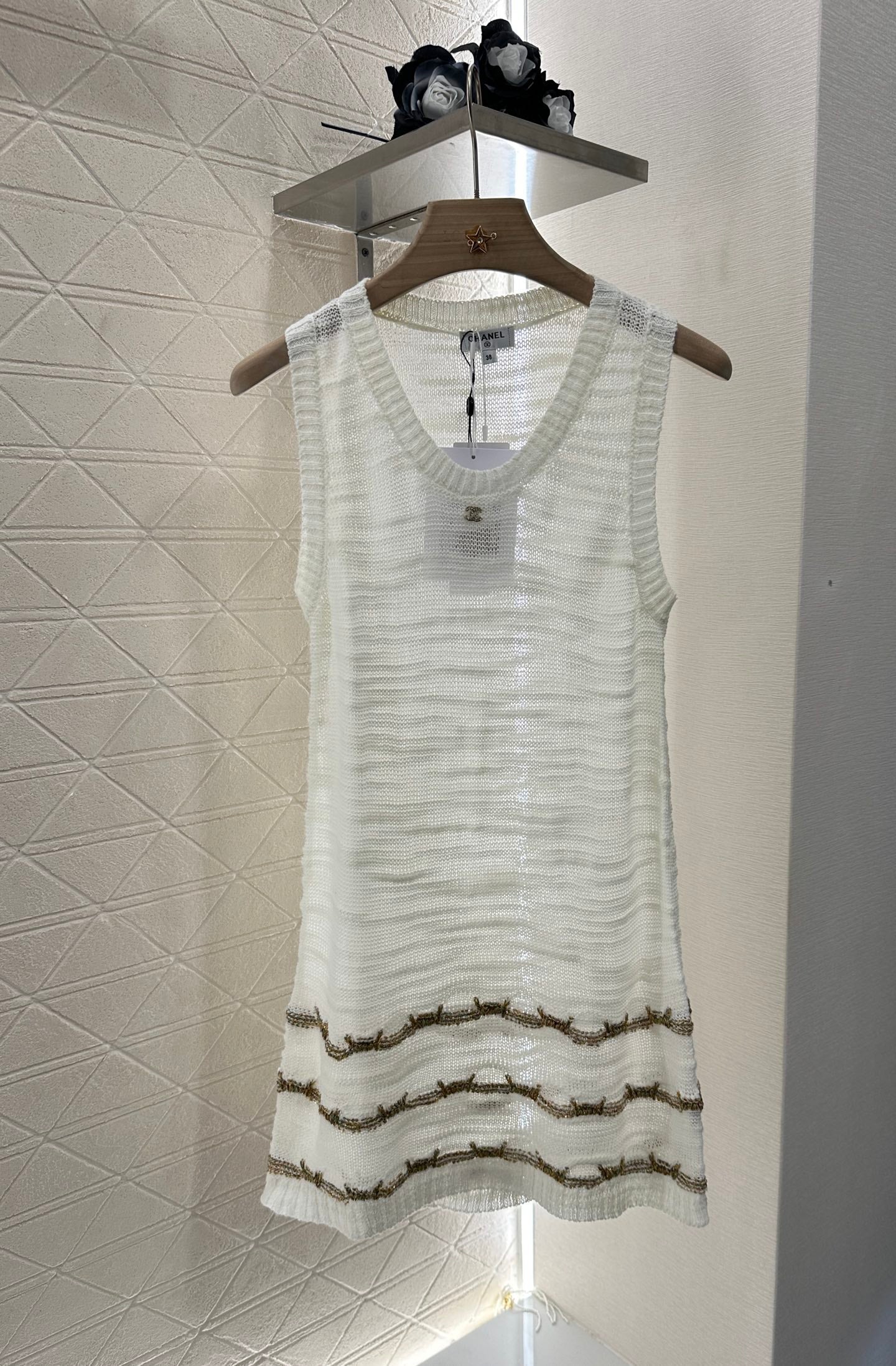 C 2025 neues Produkt Besticktes Strickwestenkleid 