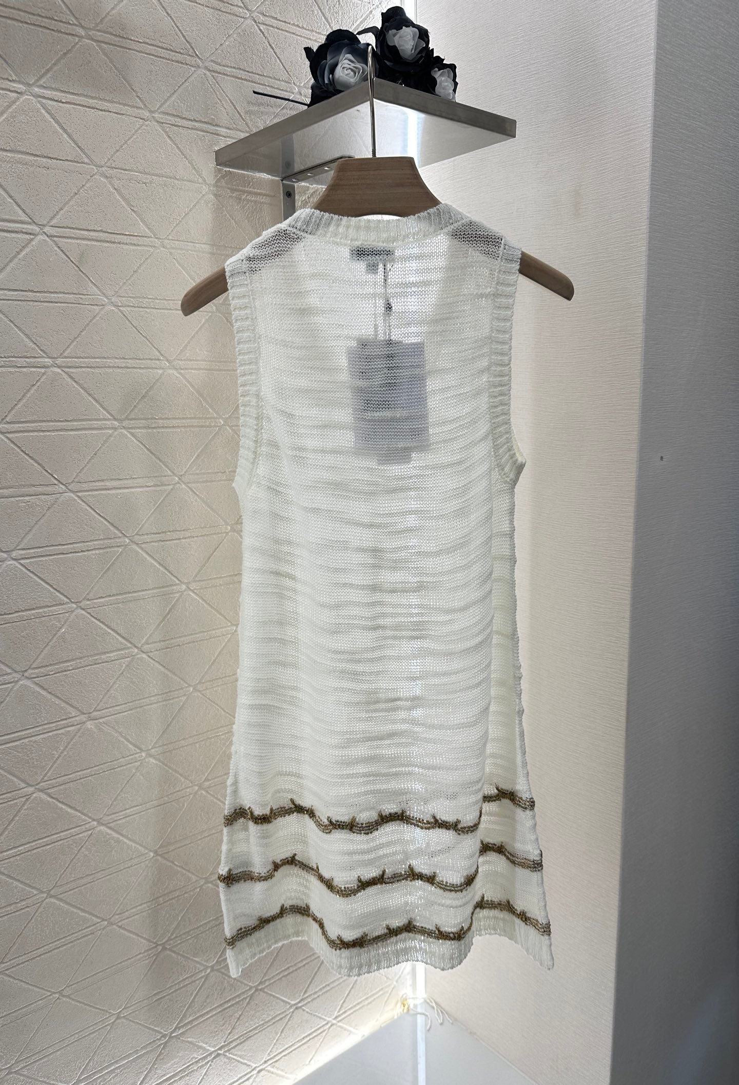C 2025 neues Produkt Besticktes Strickwestenkleid 