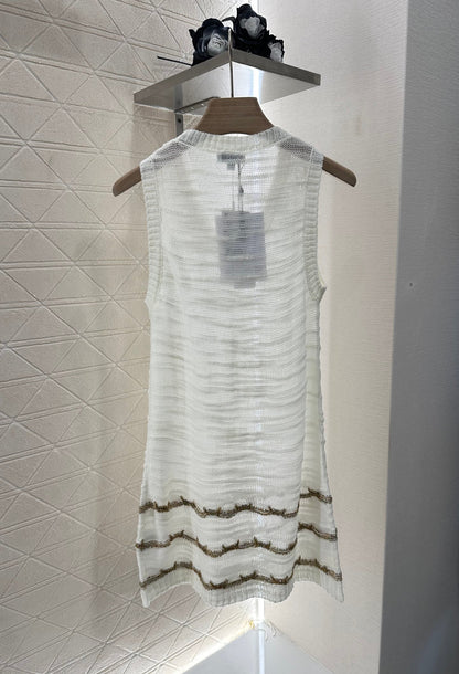 C 2025 neues Produkt Besticktes Strickwestenkleid 