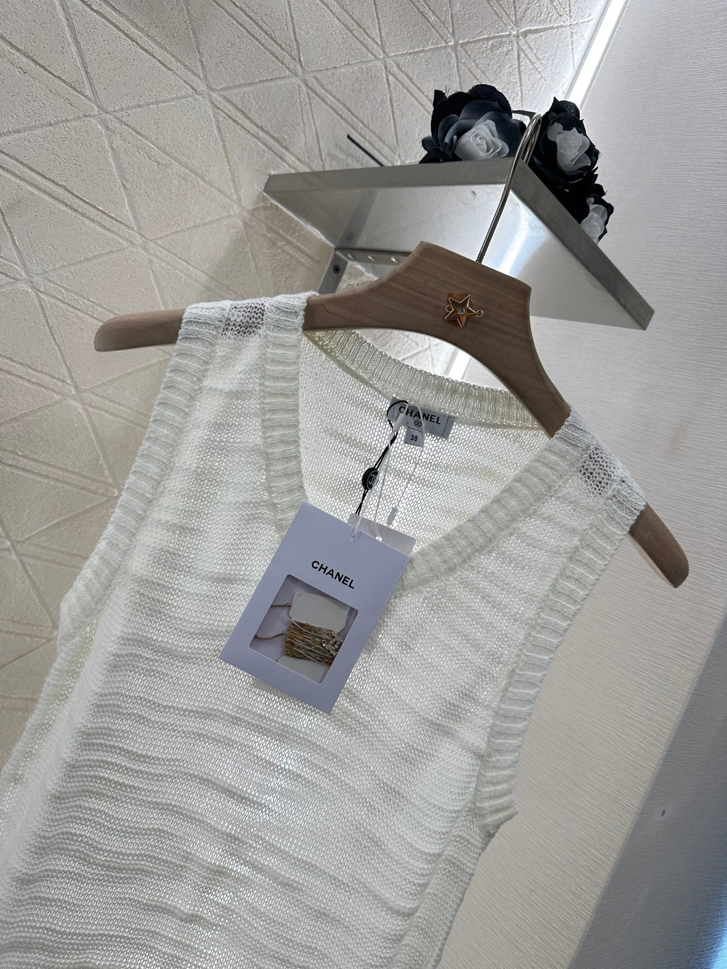 C 2025 neues Produkt Besticktes Strickwestenkleid 