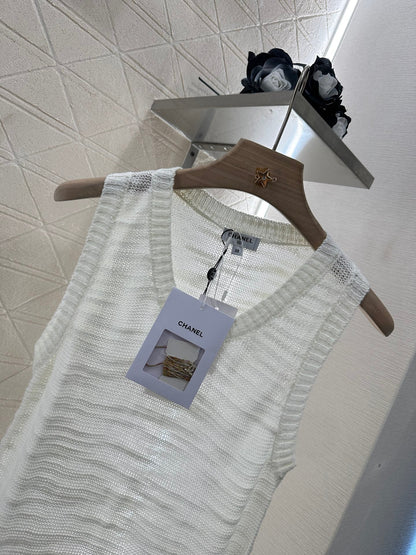 C 2025 neues Produkt Besticktes Strickwestenkleid 