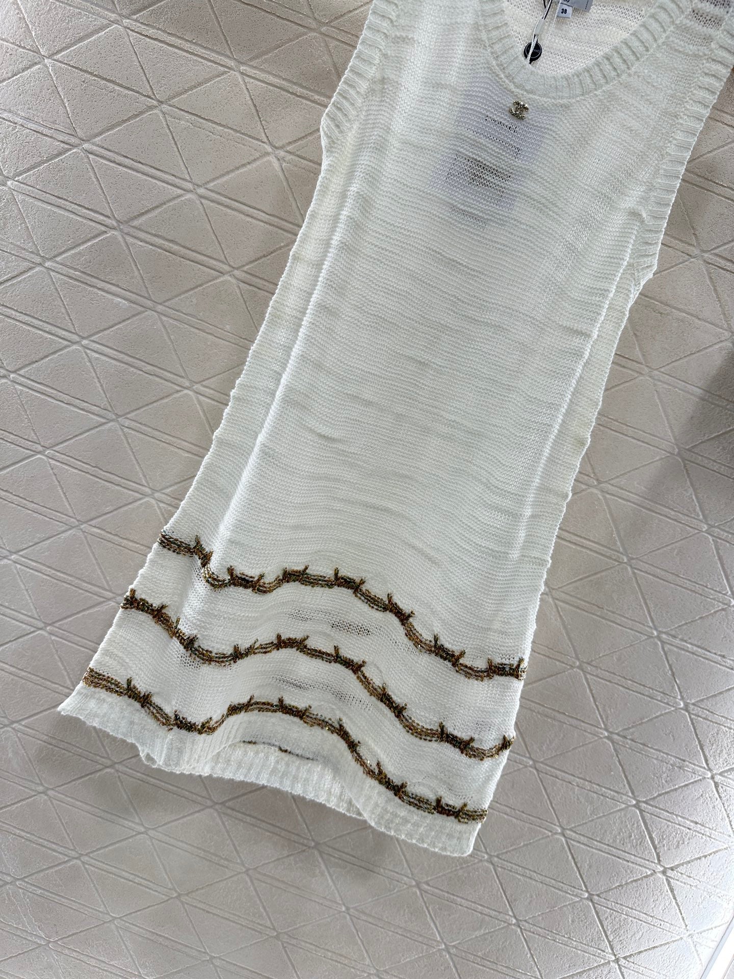 C 2025 neues Produkt Besticktes Strickwestenkleid 