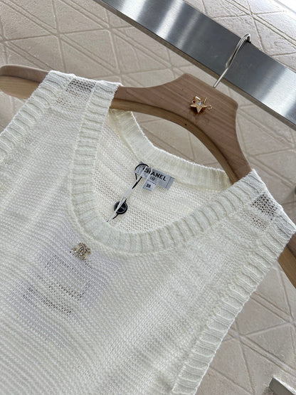 C 2025 neues Produkt Besticktes Strickwestenkleid 