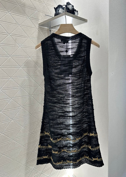 C 2025 new product Embroidered knitted vest dress