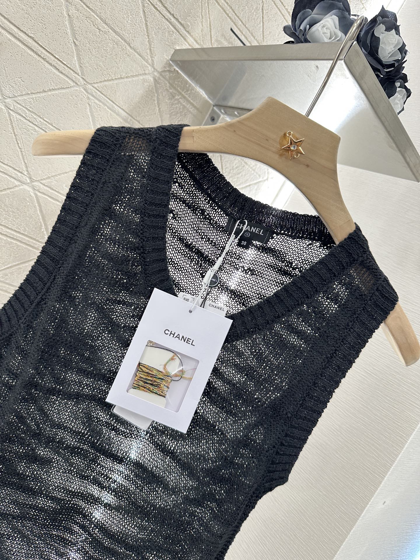 C 2025 new product Embroidered knitted vest dress