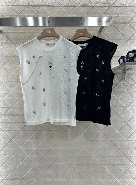 D 2025 new product Embroidered knitted vest