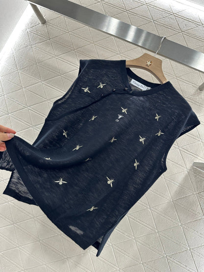 D 2025 neues Produkt Bestickte Strickweste 