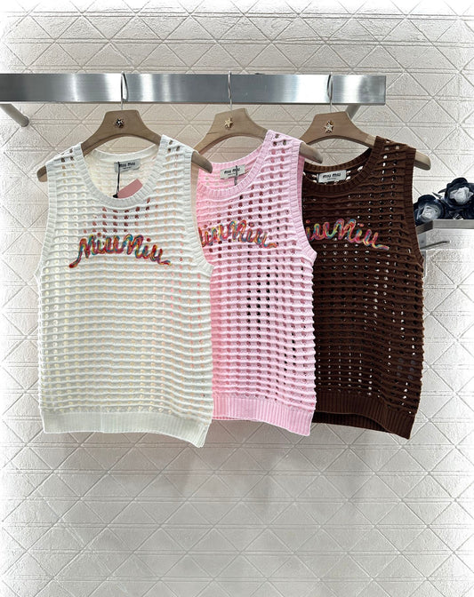 M 2025 new product Hollow knitted vest