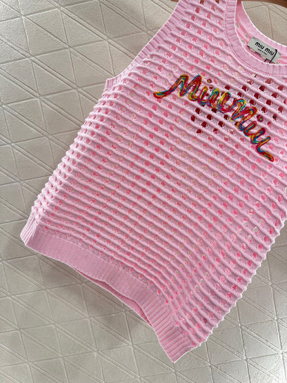 M 2025 new product Hollow knitted vest