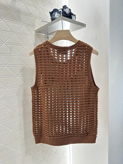 M 2025 new product Hollow knitted vest