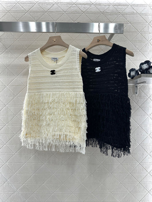 C 2025 new product Tassel knitted vest