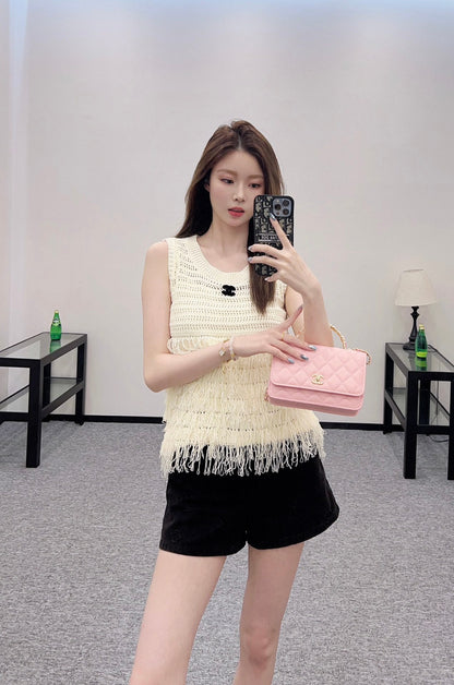 C 2025 new product Tassel knitted vest