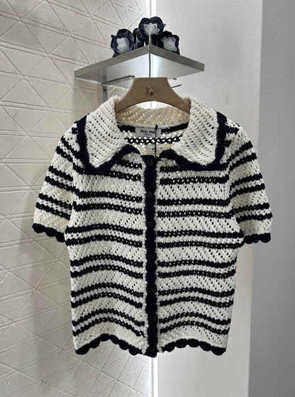 M 2025 new product Short-sleeved cardigan and skirt set