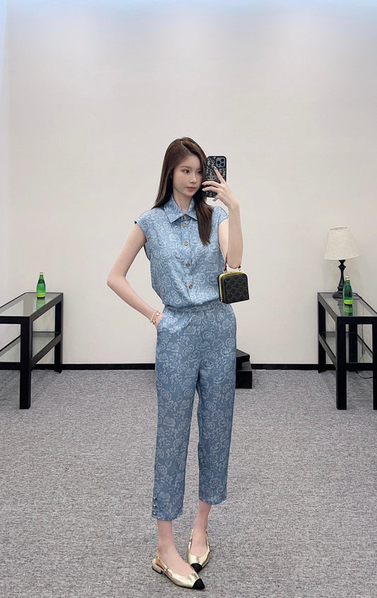 C 2025 new product Cropped pants suit