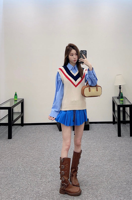 M 2025 new product College knitted vest