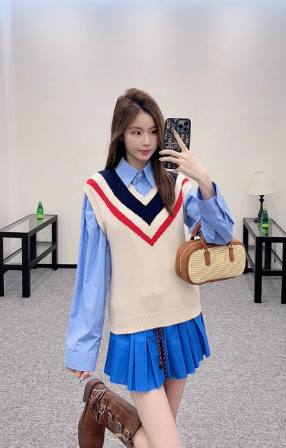 M 2025 new product College knitted vest