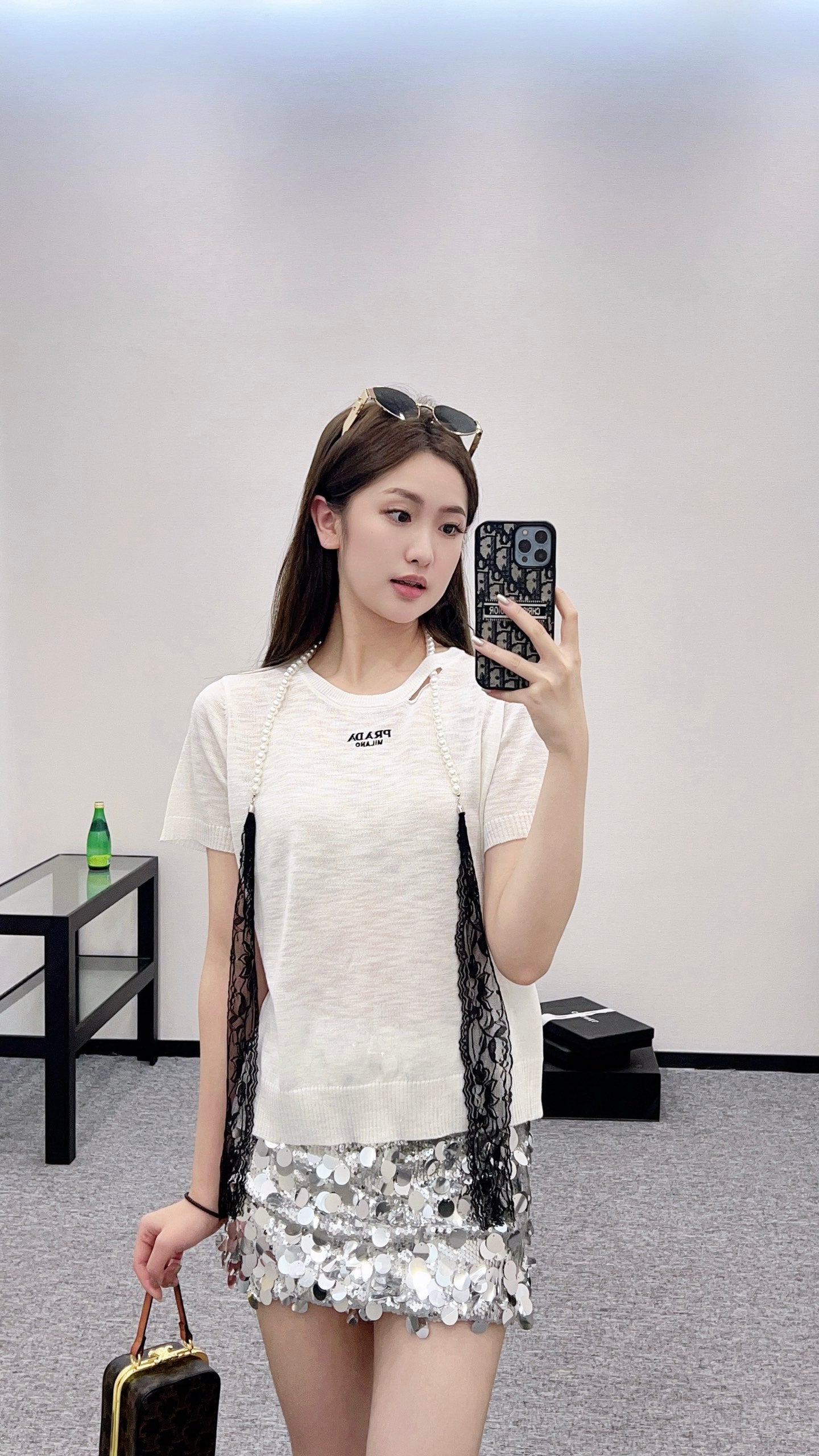 P 2025 new product Lace knitted short sleeves