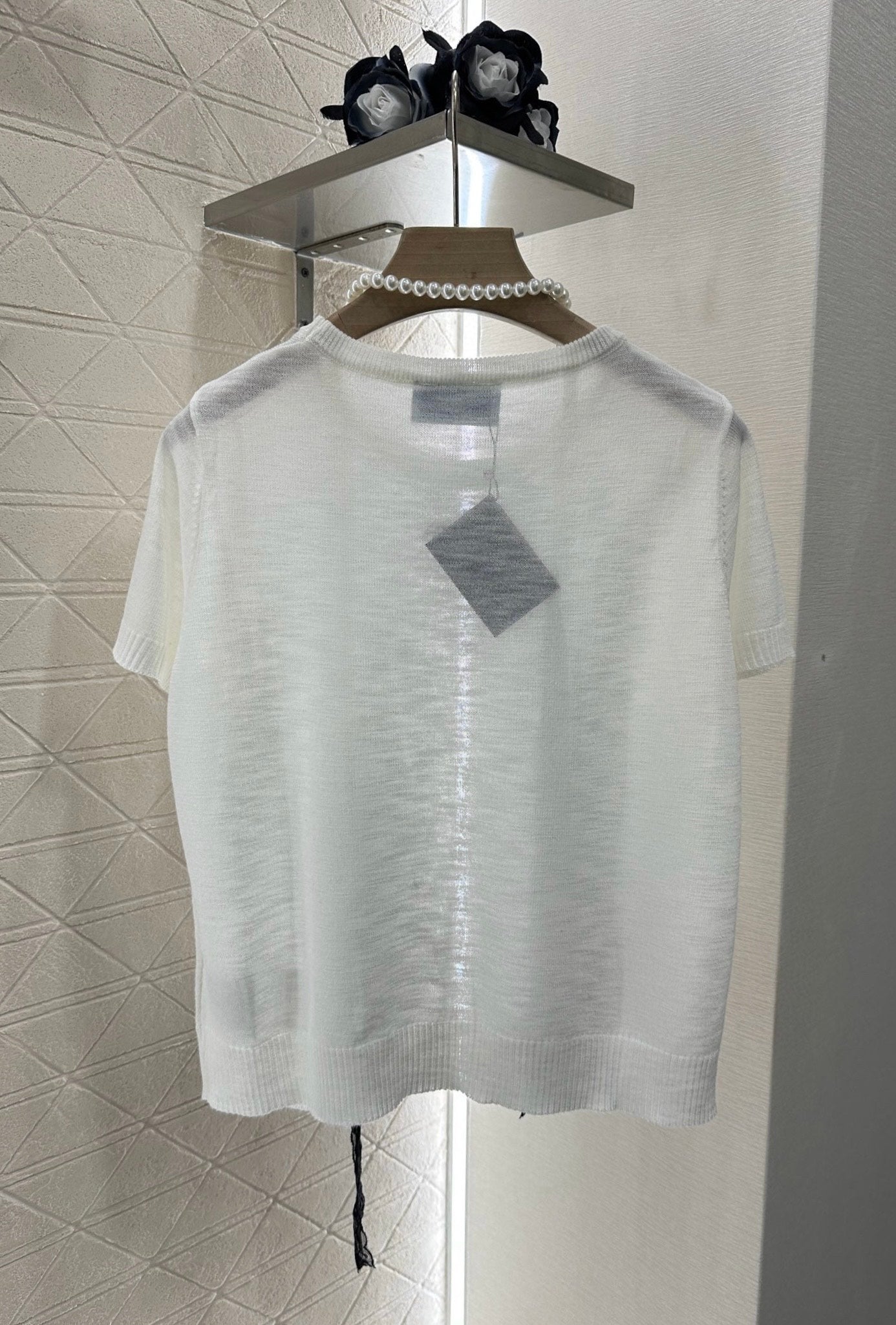 P 2025 new product Lace knitted short sleeves