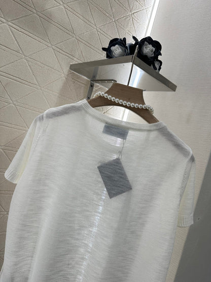 P 2025 new product Lace knitted short sleeves