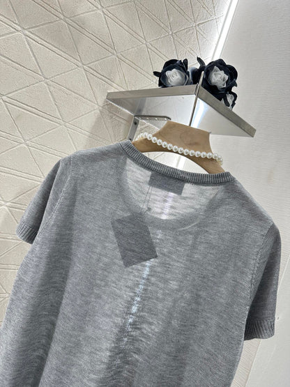 P 2025 neues Produkt Spitzengestrickte kurze Ärmel 