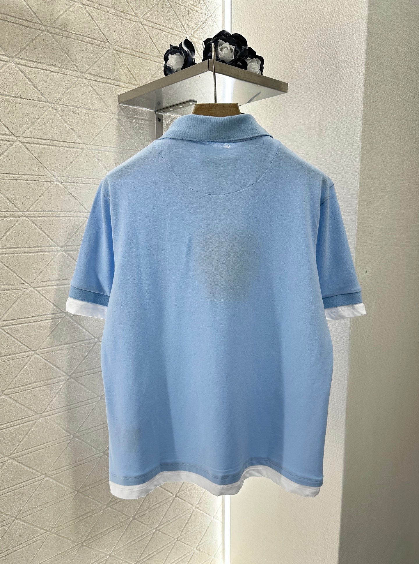 P 2025 new product Fake two-piece 𝑝𝑜𝑙𝑜 shirt