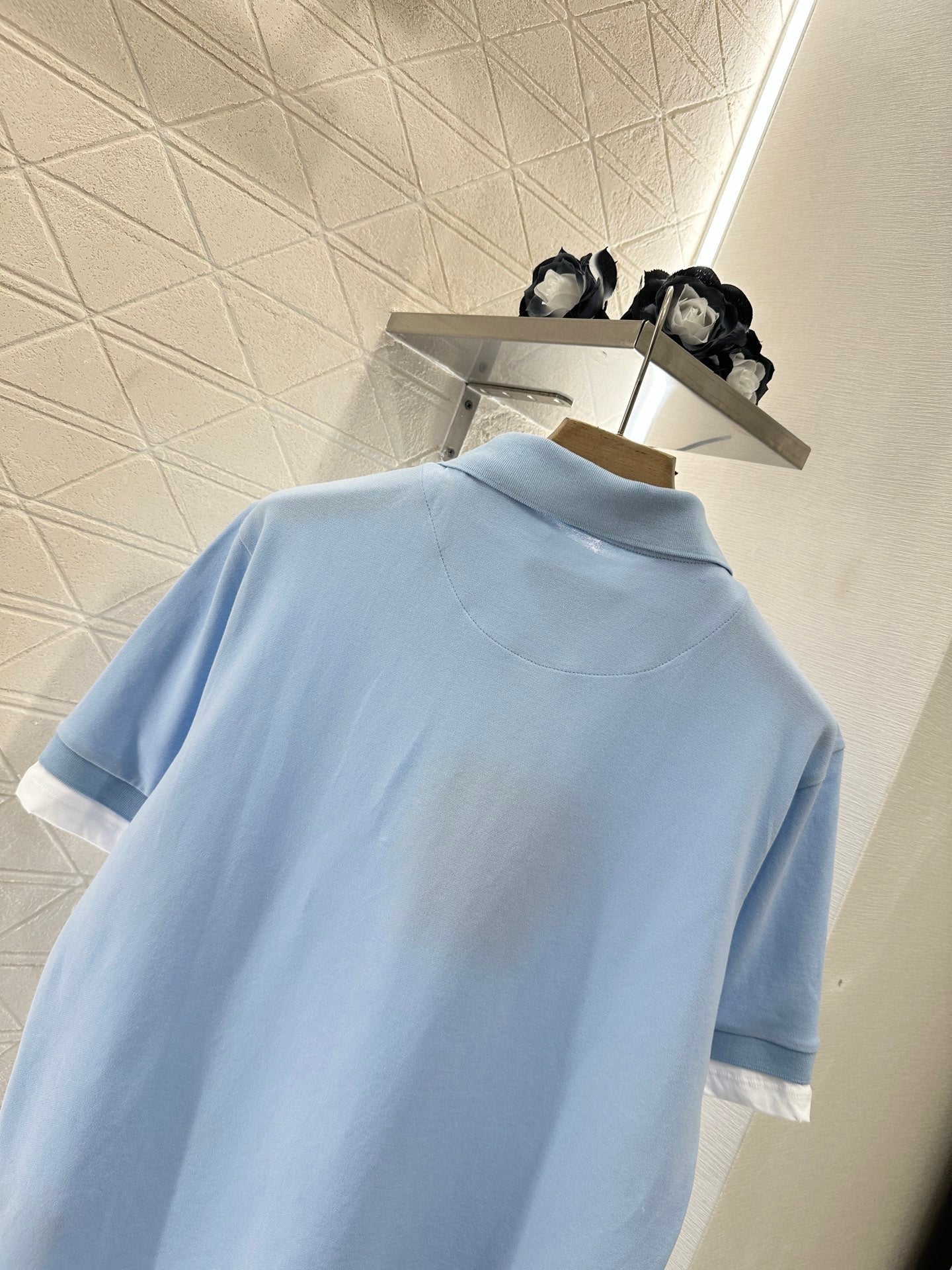 P 2025 new product Fake two-piece 𝑝𝑜𝑙𝑜 shirt