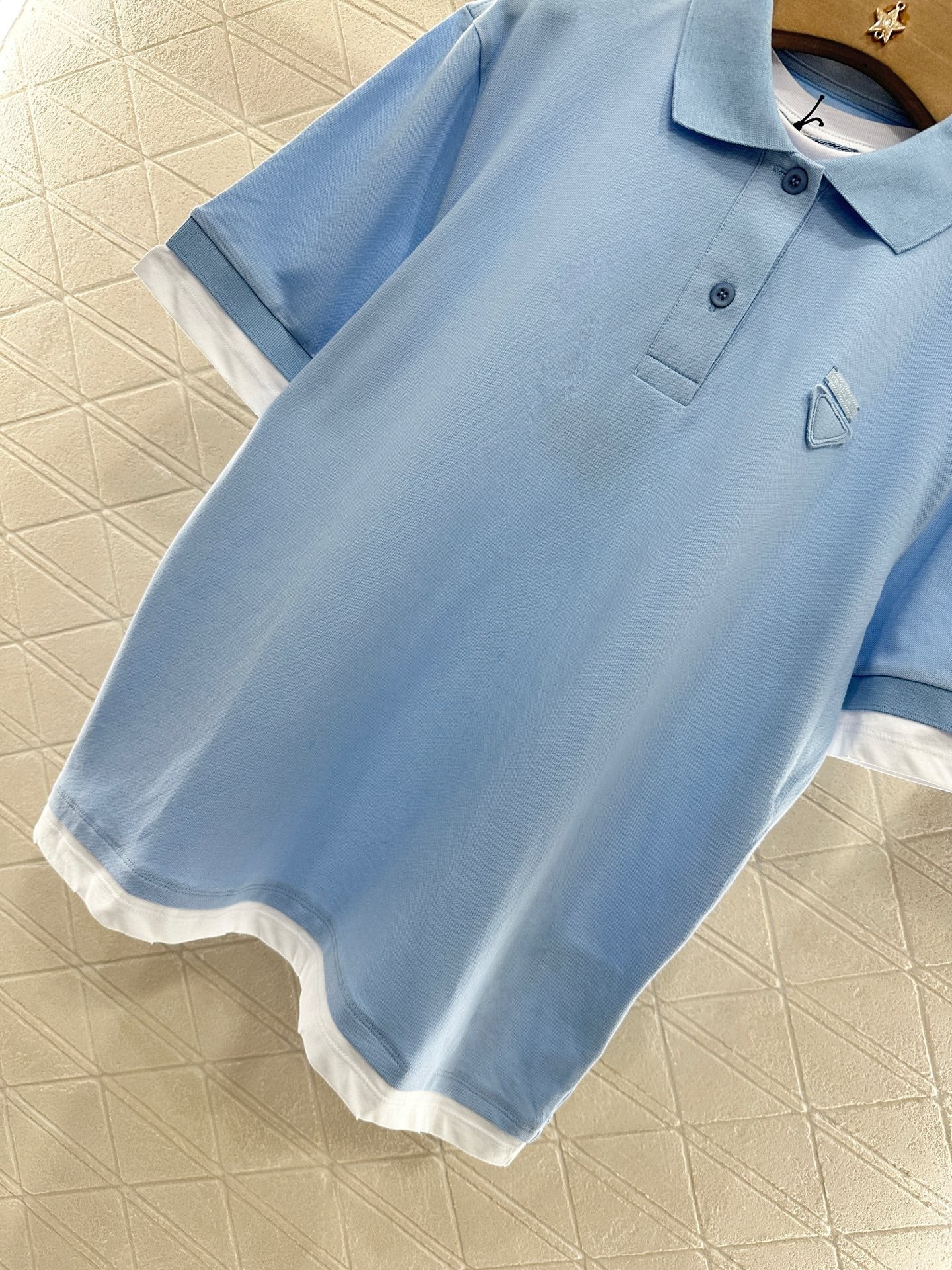 P 2025 new product Fake two-piece 𝑝𝑜𝑙𝑜 shirt