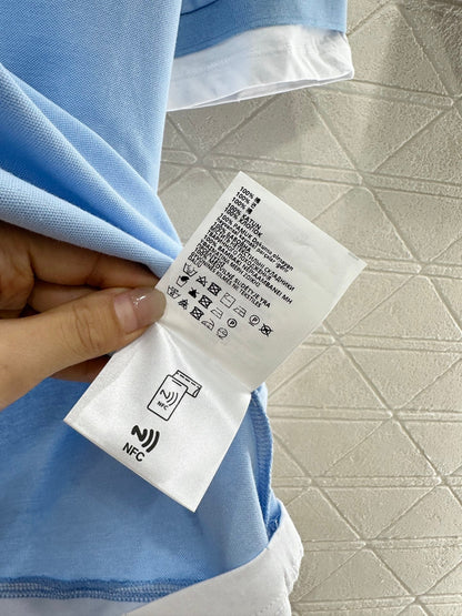 P 2025 new product Fake two-piece 𝑝𝑜𝑙𝑜 shirt