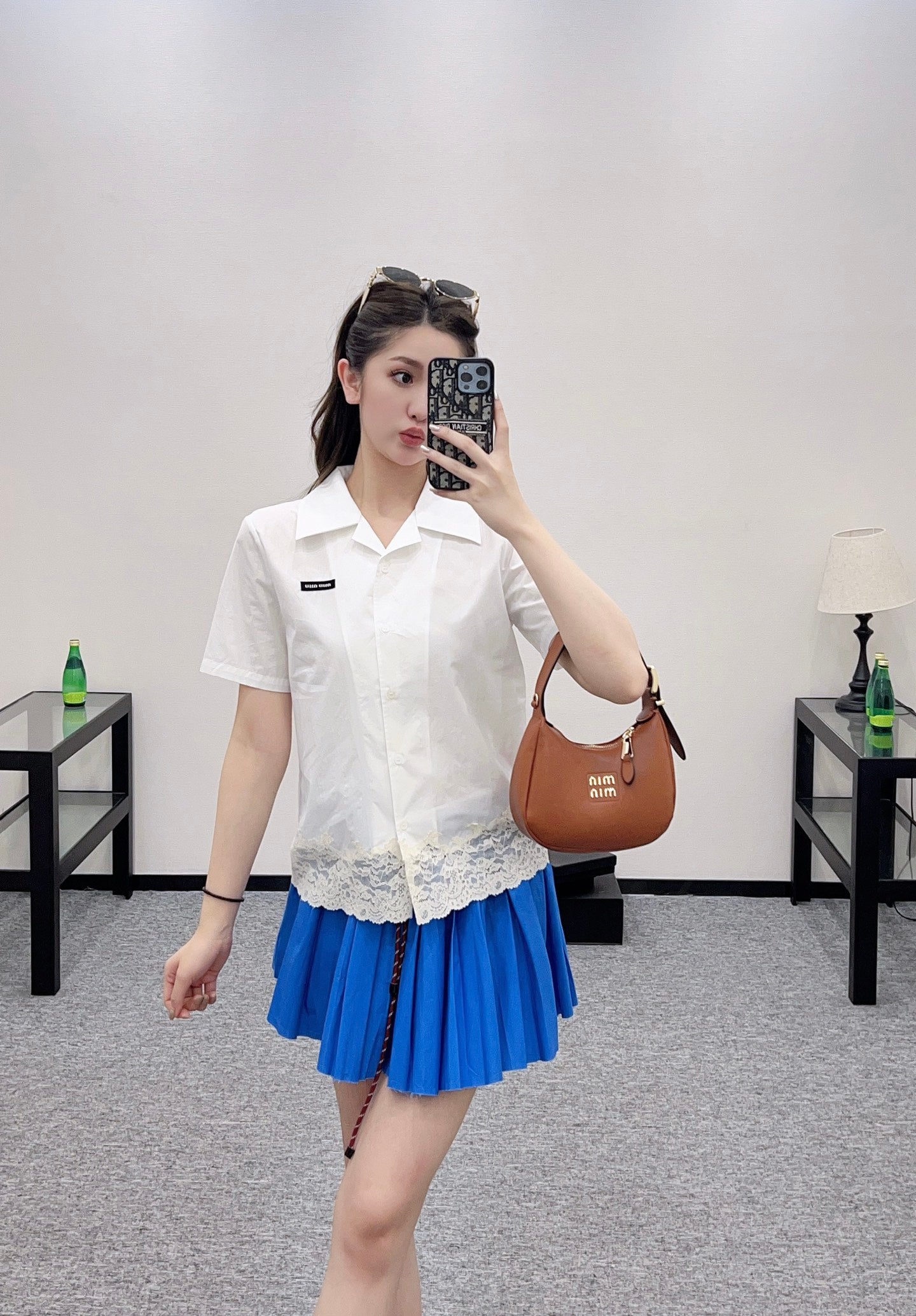 M  2025 new product Lace embroidered shirt