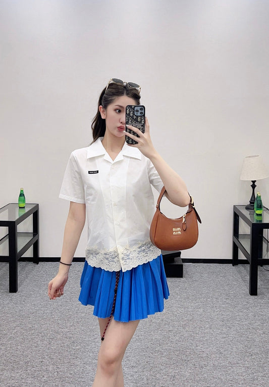 M  2025 new product Lace embroidered shirt
