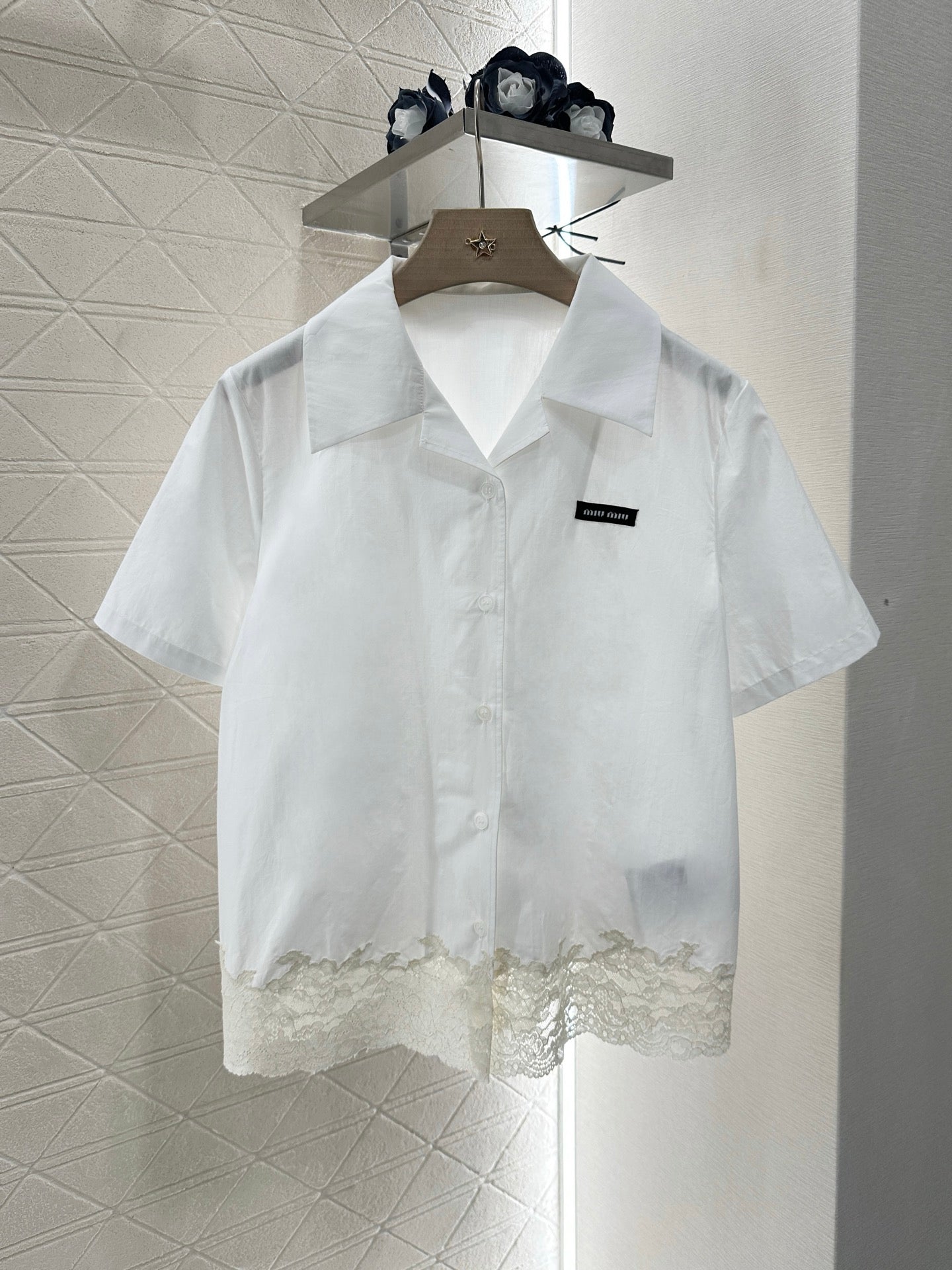 M  2025 new product Lace embroidered shirt