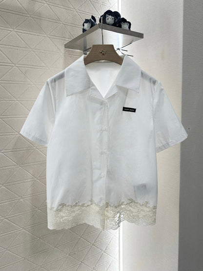 M  2025 new product Lace embroidered shirt