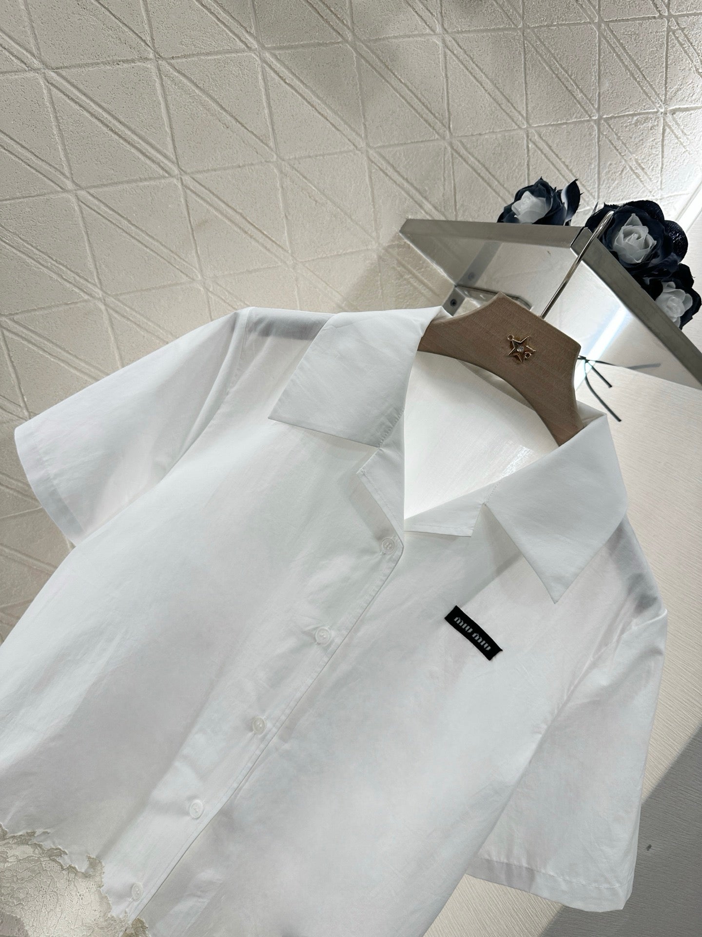 M  2025 new product Lace embroidered shirt