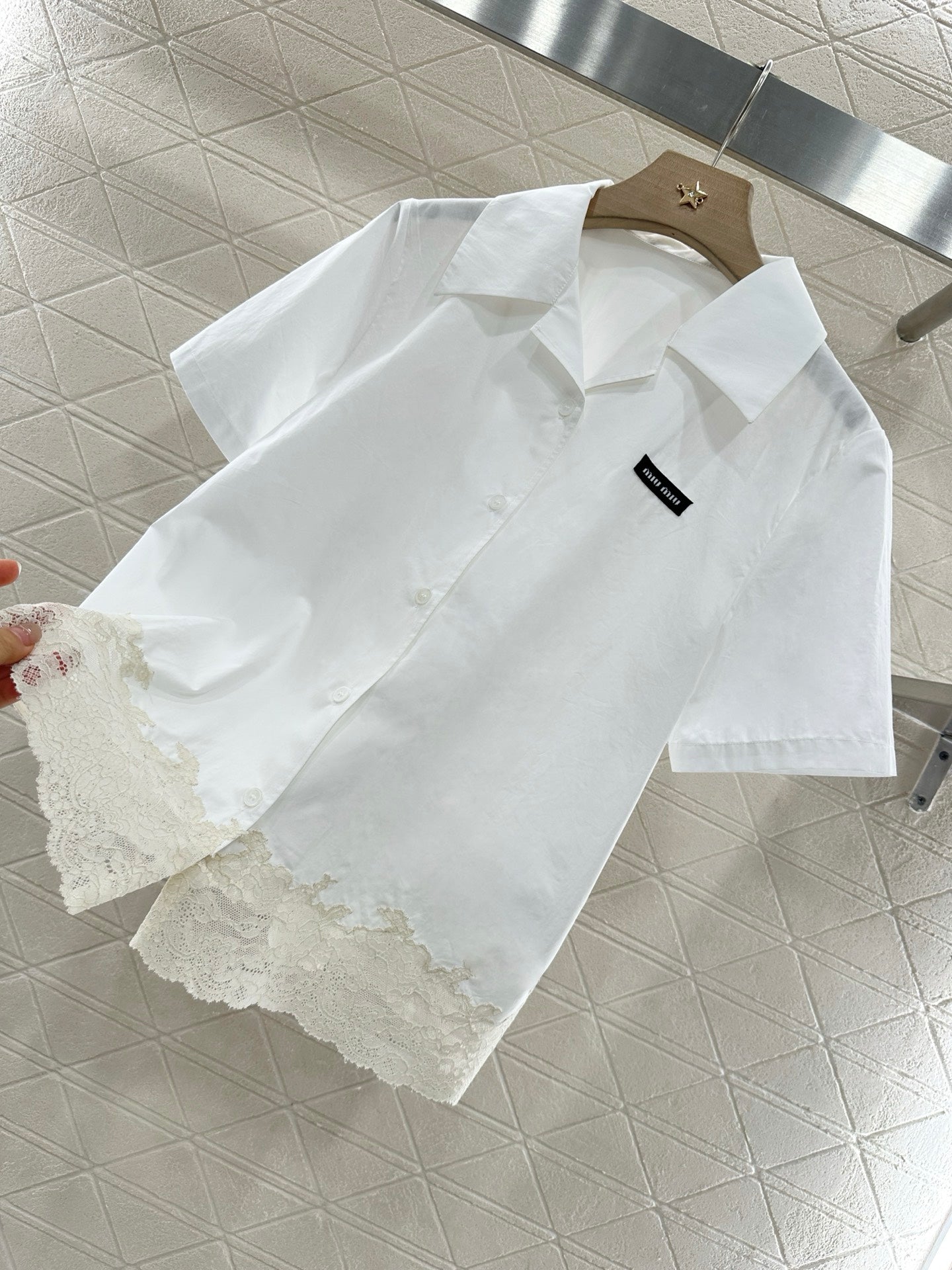 M  2025 new product Lace embroidered shirt