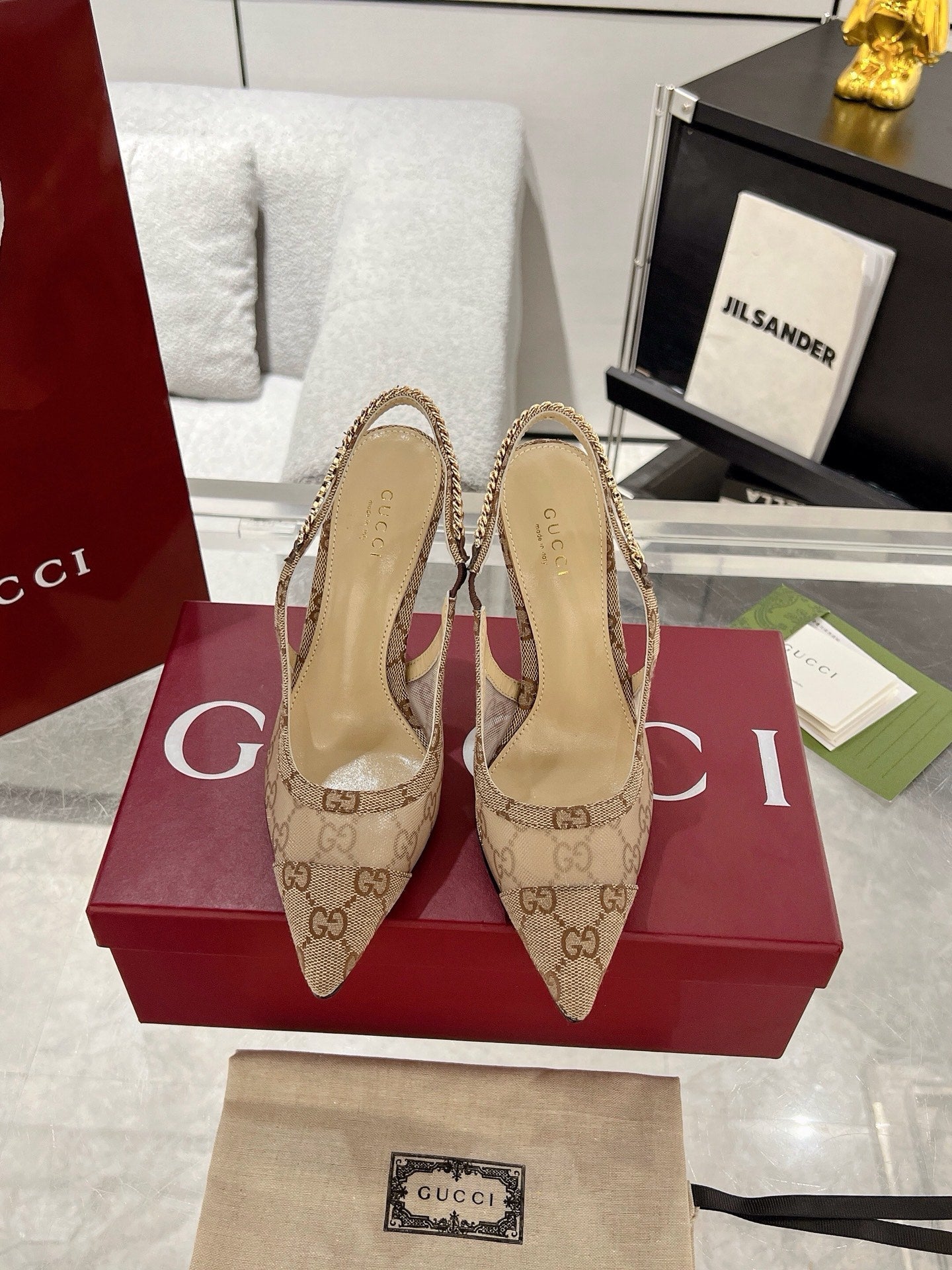 G  New Chain High Heel Sandals
