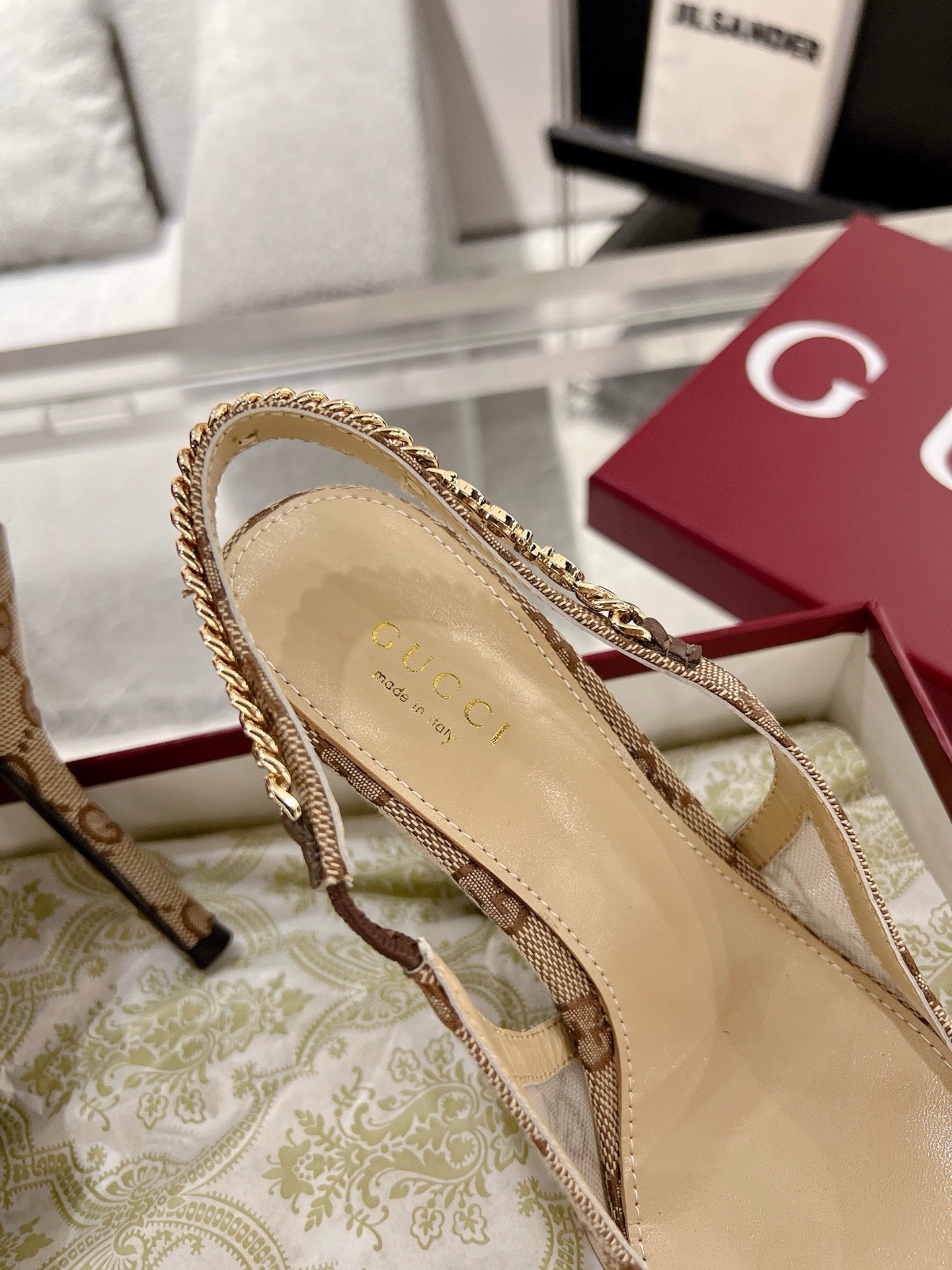 G  New Chain High Heel Sandals