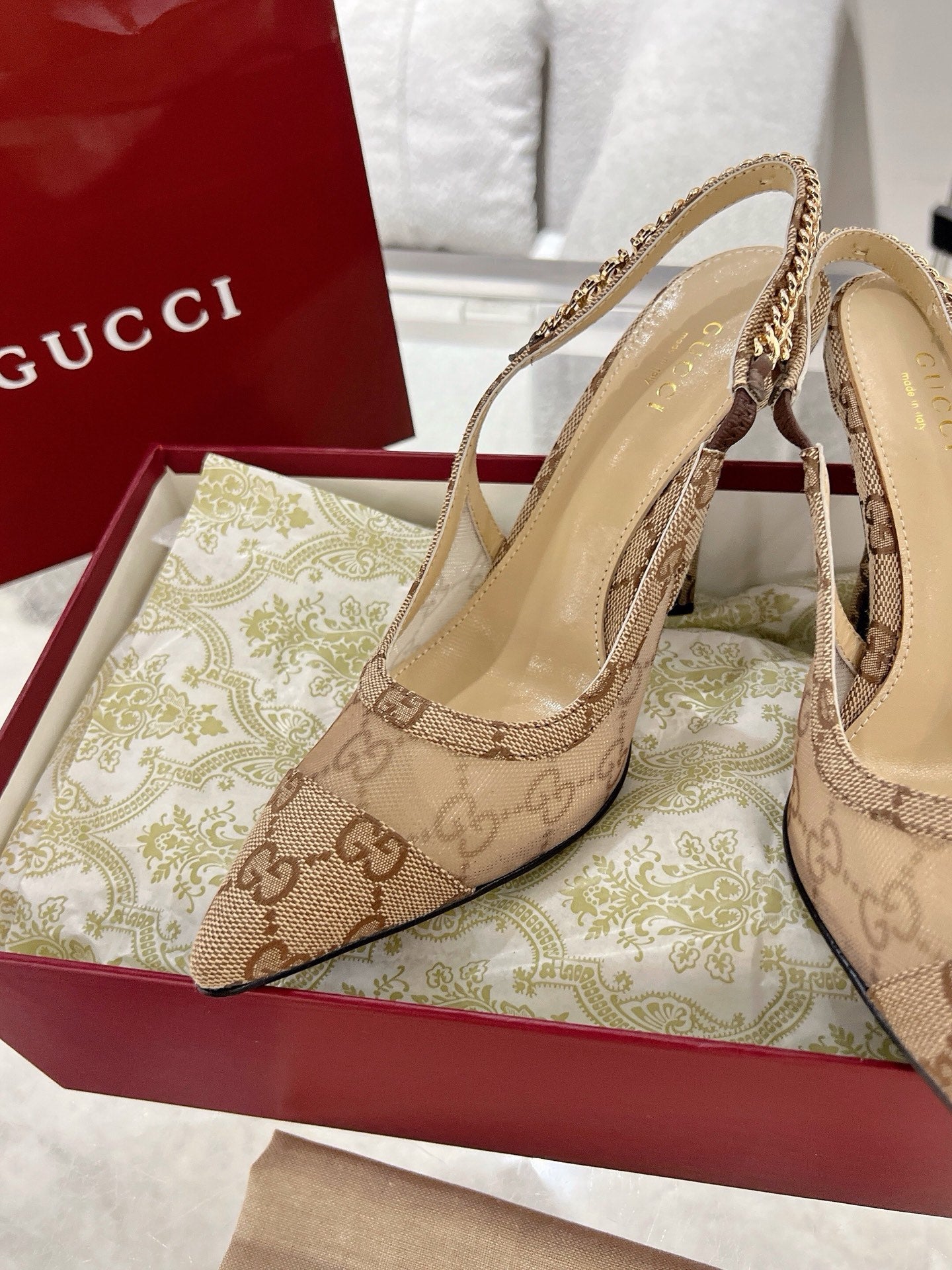 G  New Chain High Heel Sandals